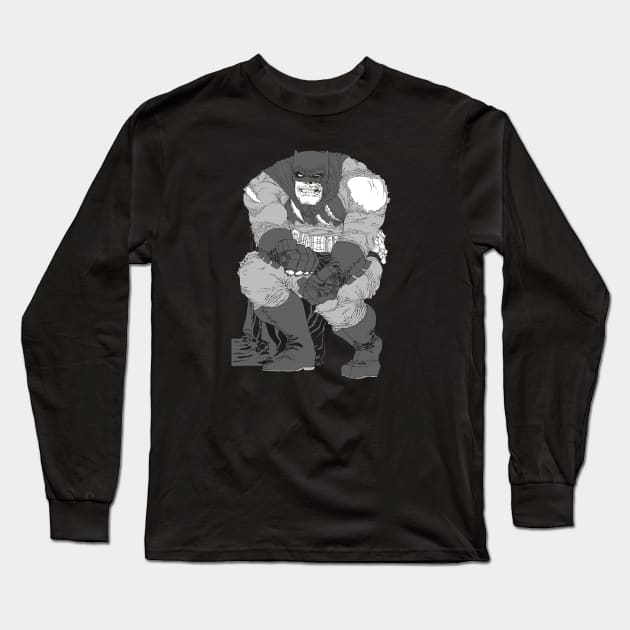 Dark Knight sketch variant Long Sleeve T-Shirt by burristx